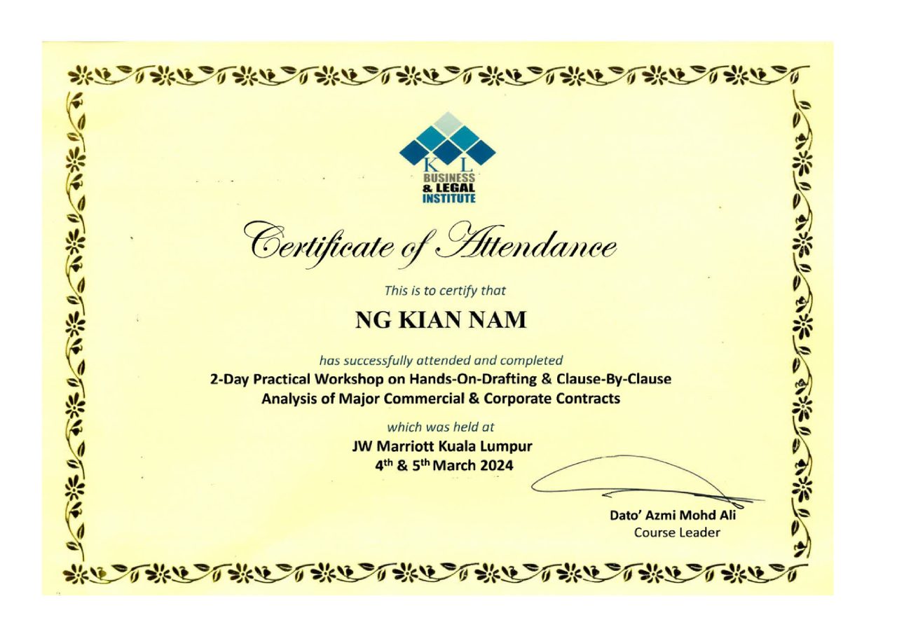 8. Certificate of Attendance - Practical Workshop